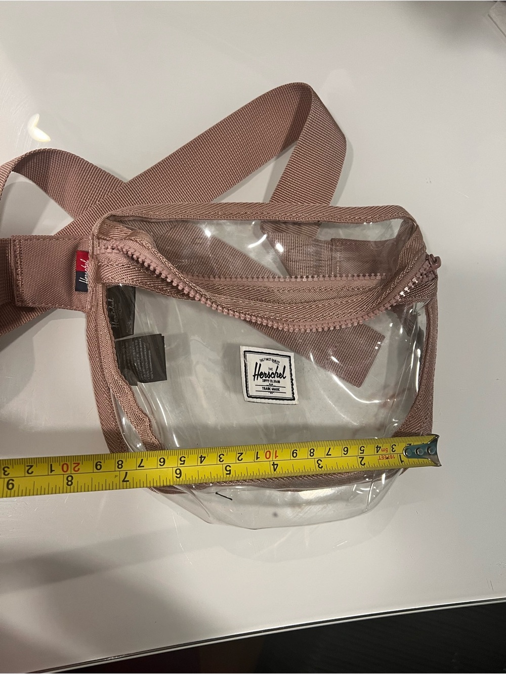Herschel Clear Crossbody Bag in Dusty Pink